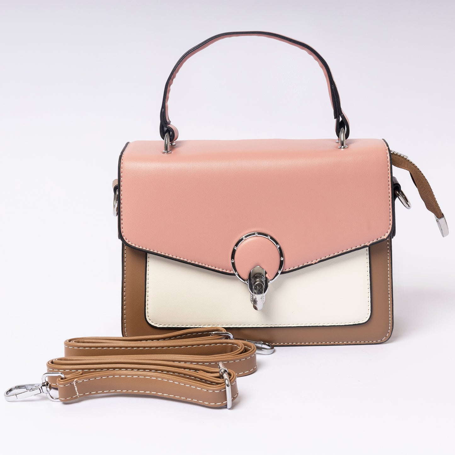 "Sièna Rose Tan adjustable strap and hardware detail"