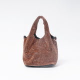 Pink rhinestone crystal evening bag mesh clutch LUMINA luxury handbag Pakistan