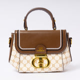 "Camillé Ivory Caramel luxury cream vegan leather handbag | LUMINA"
