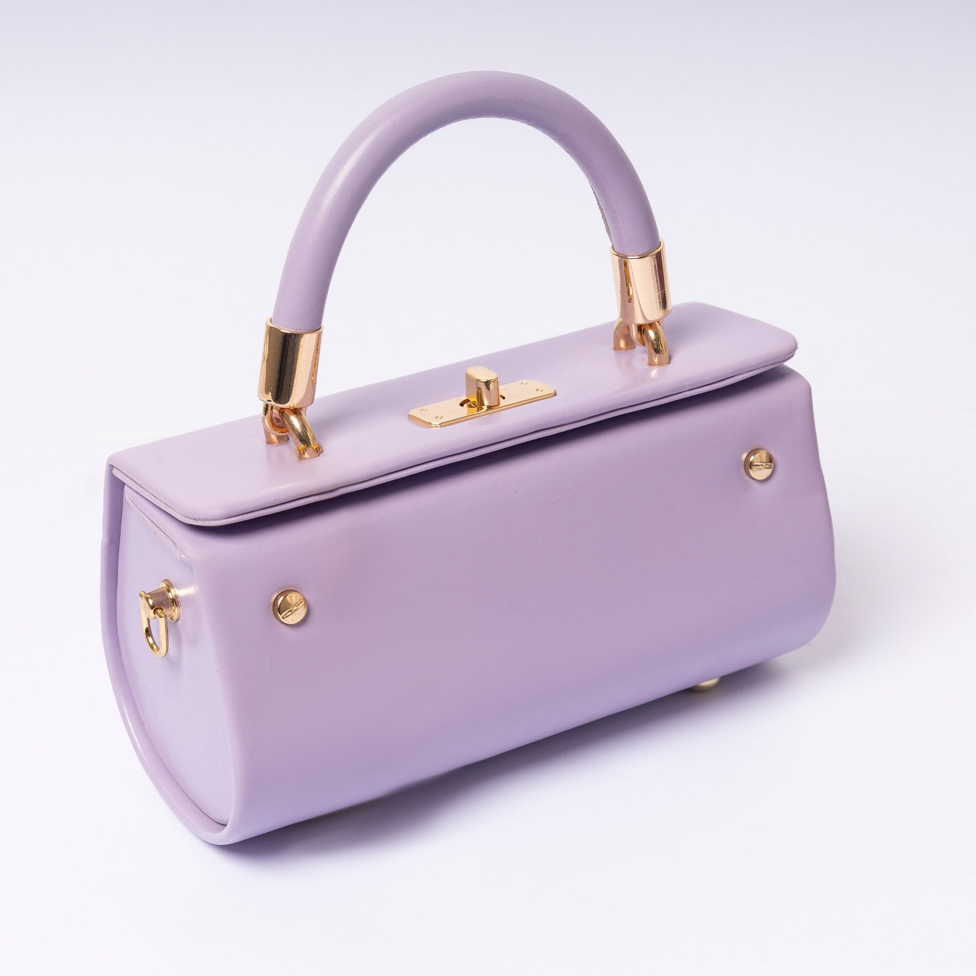 "Elùra Lilac Mist adjustable strap and gold hardware detail"
