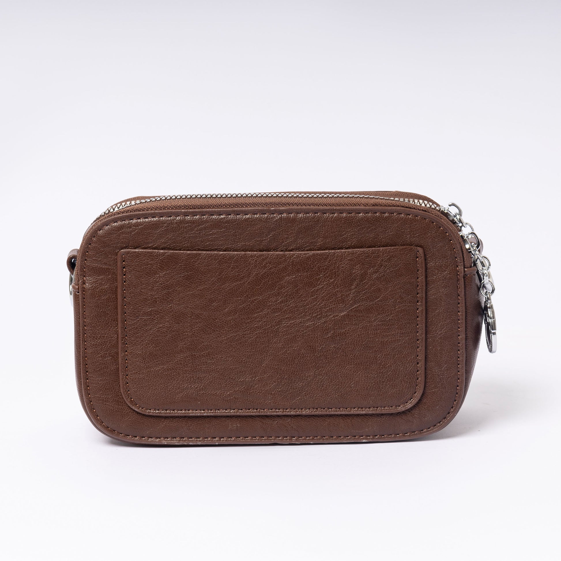  "Auróra Crystal Mocha Glint interior compartment and chain strap"
