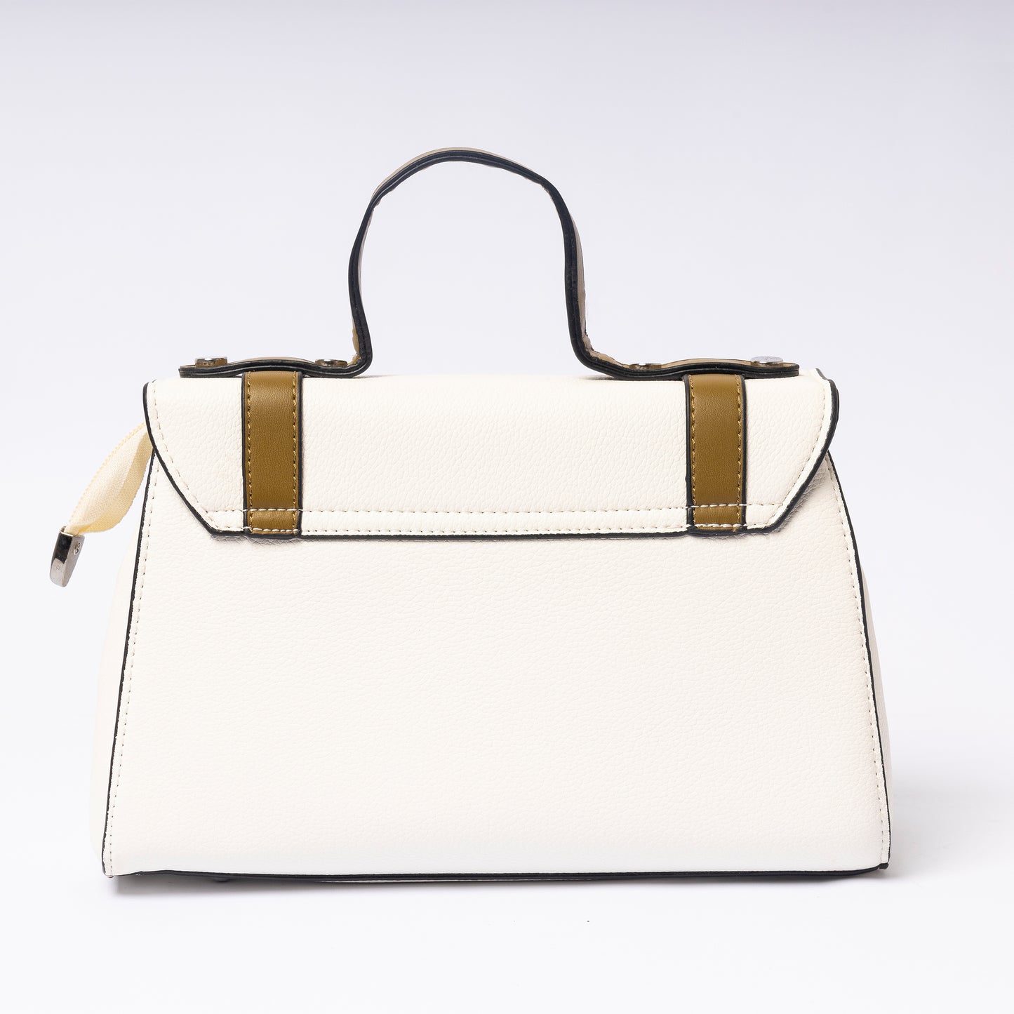 "Arletté Ivory Olive interior compartment and pockets"
