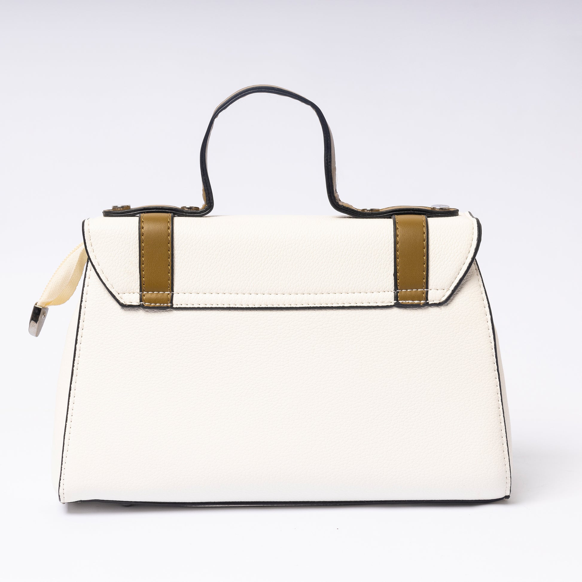 "Arletté Ivory Olive interior compartment and pockets"
