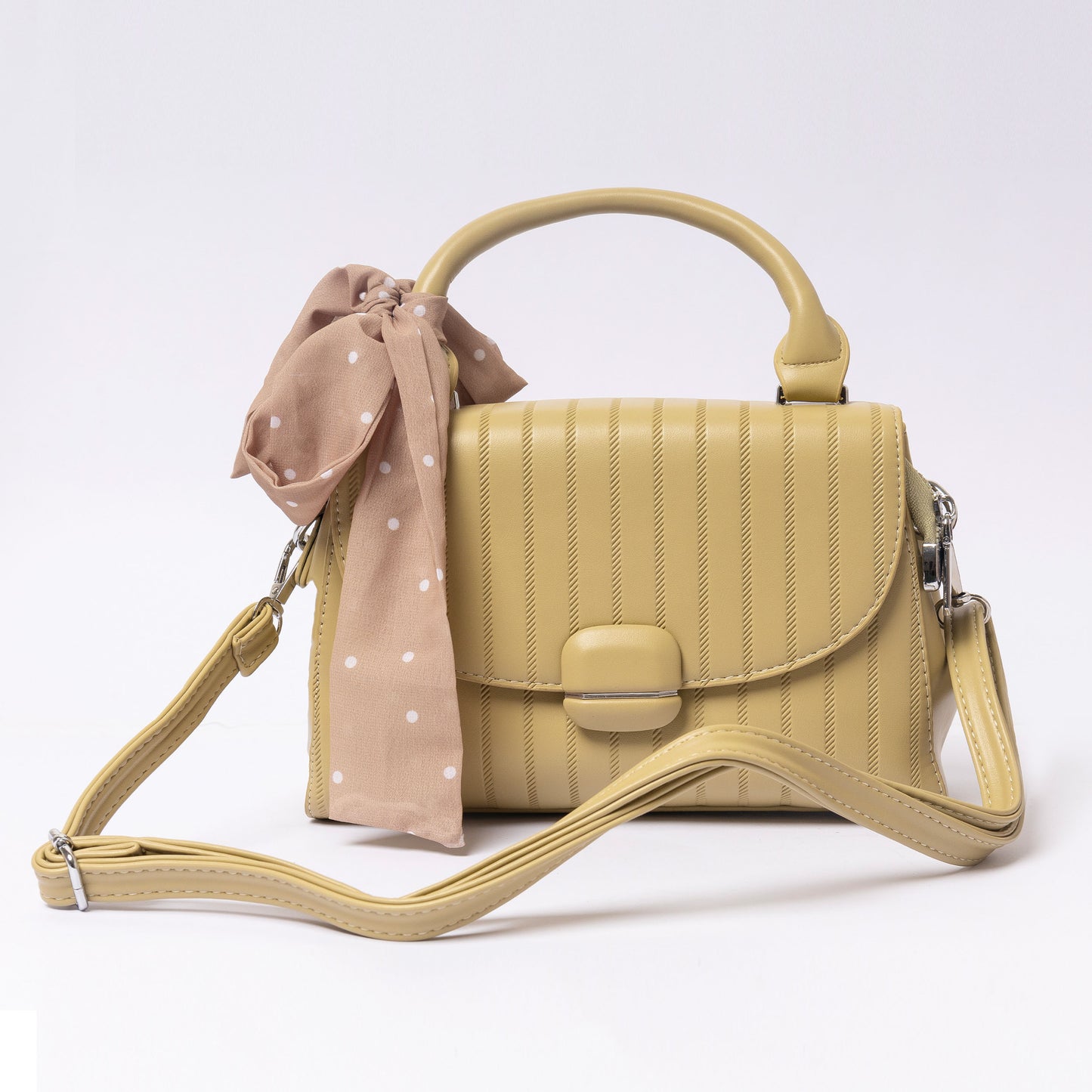 "Celína Sage Green adjustable strap and hardware detail"
