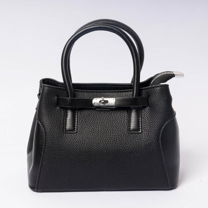  "Calára Noir Luxe luxury black vegan leather handbag | LUMINA"
