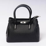  "Calára Noir Luxe luxury black vegan leather handbag | LUMINA"
