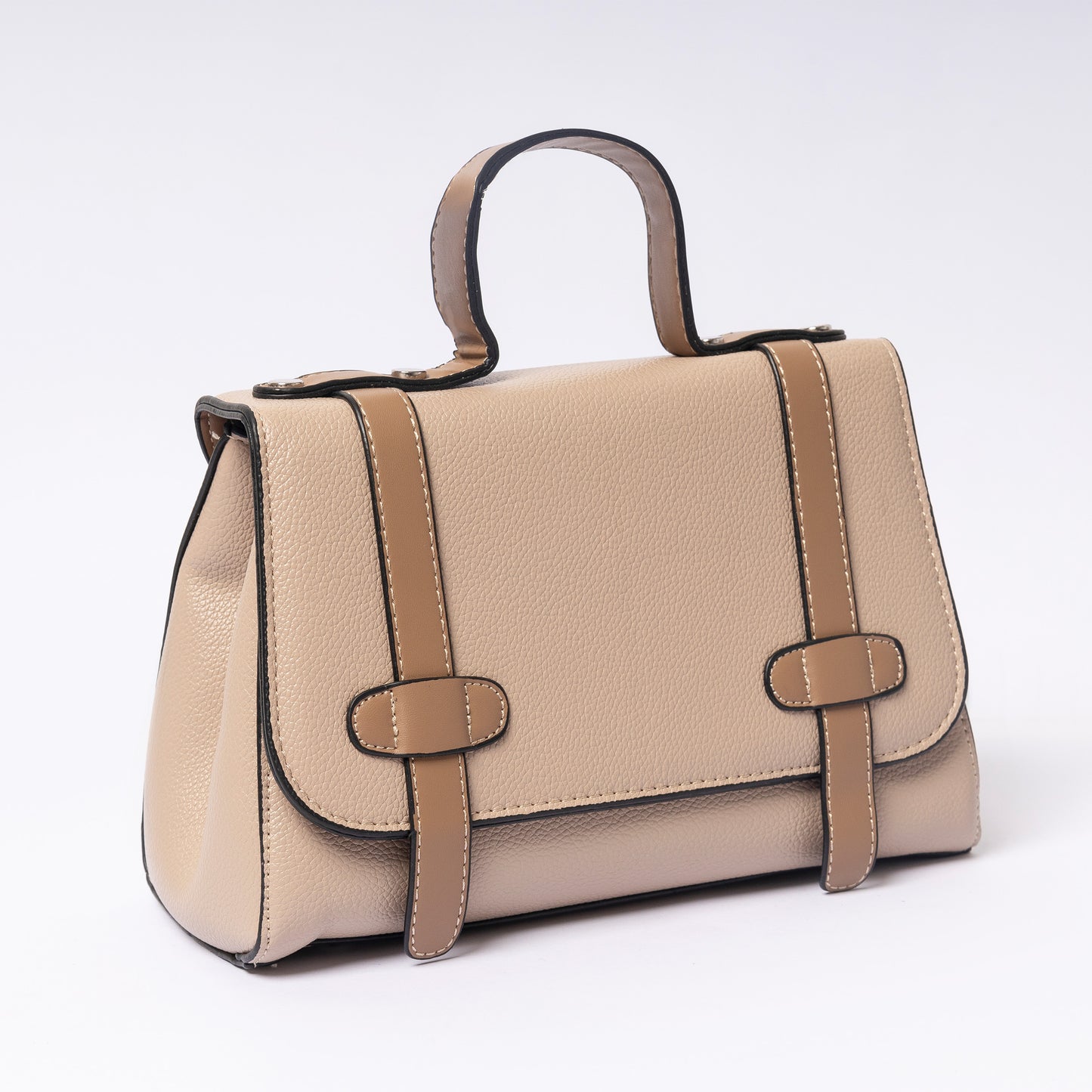 "Arletté Latte Beige adjustable strap and hardware detail"
