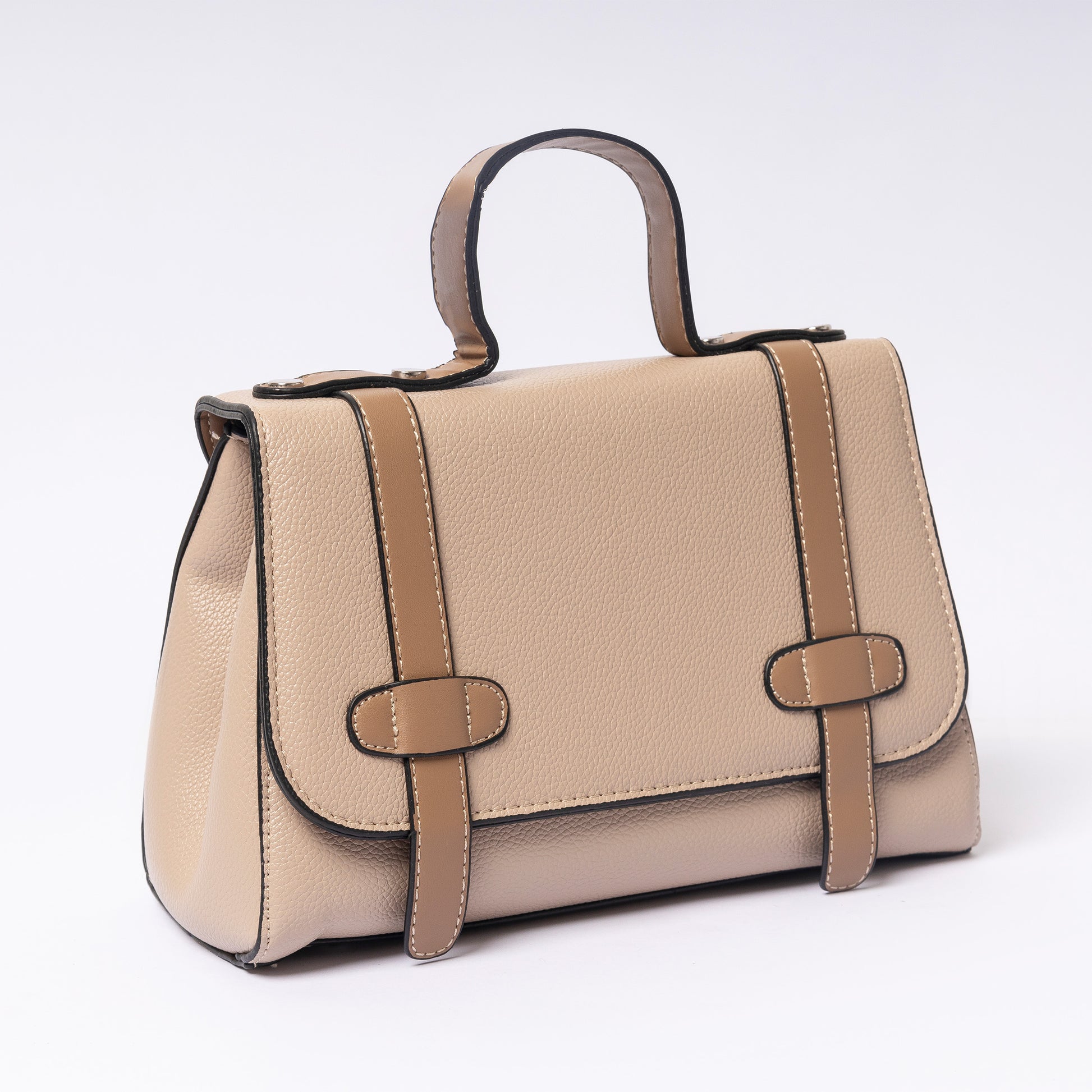 "Arletté Latte Beige adjustable strap and hardware detail"
