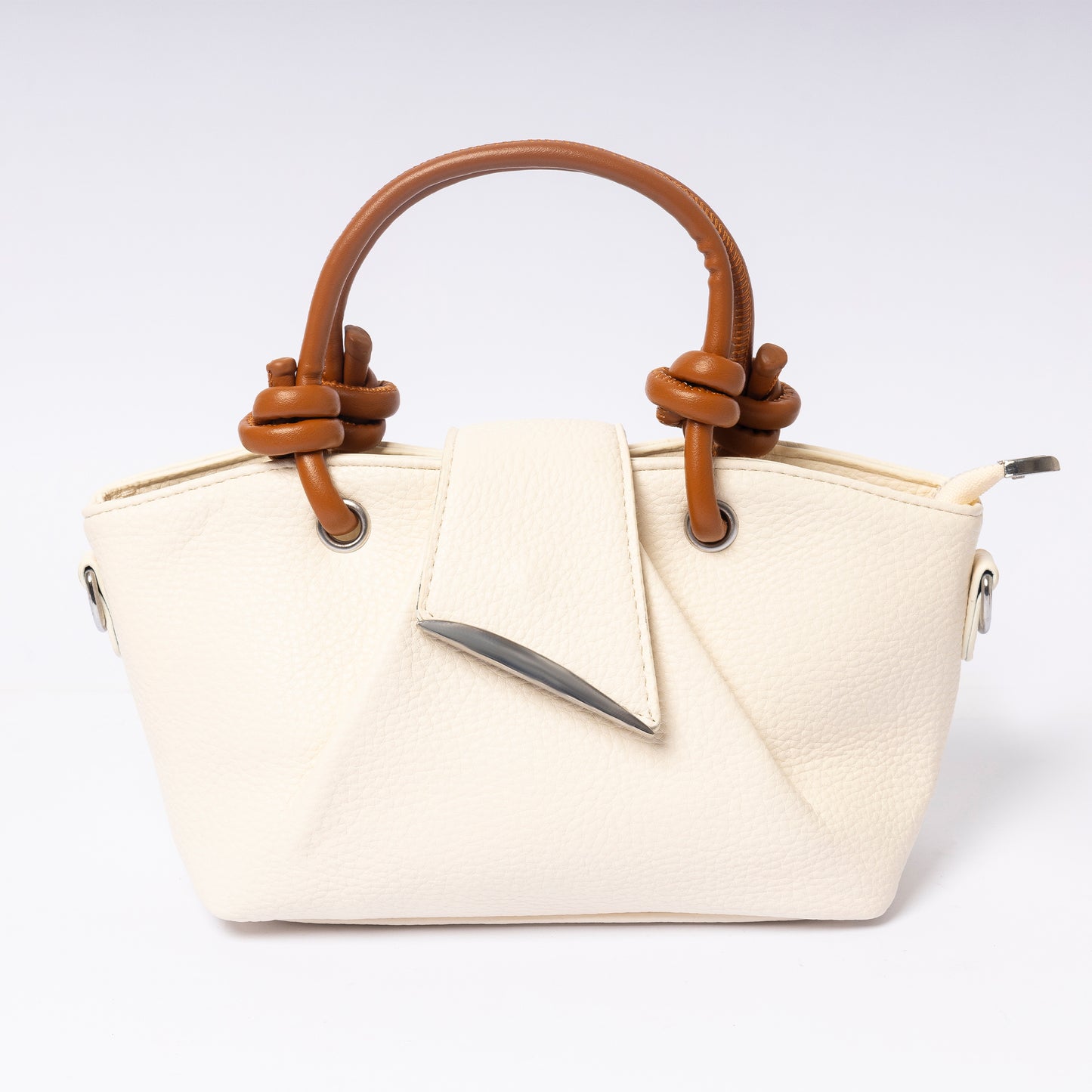  "Avérie Knot Bag Ivory Cream luxury cream vegan leather handbag with signature knot detail | LUMINA"

