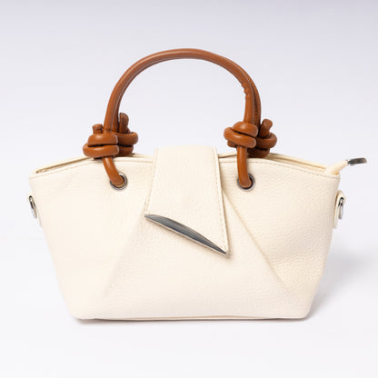  "Avérie Knot Bag Ivory Cream luxury cream vegan leather handbag with signature knot detail | LUMINA"
