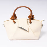  "Avérie Knot Bag Ivory Cream luxury cream vegan leather handbag with signature knot detail | LUMINA"

