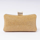 Gold rhinestone mesh clutch with crystal clasp LUMINA luxury evening bag Pakistan